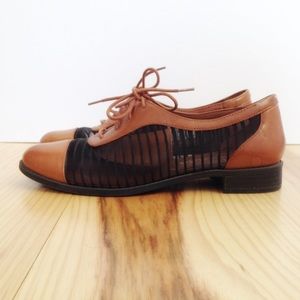 Jessica Simpson Leather & Mesh Oxford Loafer Flat